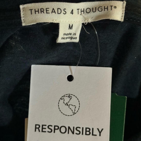 NWT Threads 4 Thought mens Navy striped polo, size medium - Picture 6 of 11